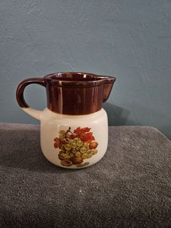 Vintage McCoy Pottery Pitcher with Fall Themed Design