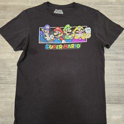 Men's Medium Super Mario Brothers Graphic TShirt Mario, Luigi, Wario, Waluigi 