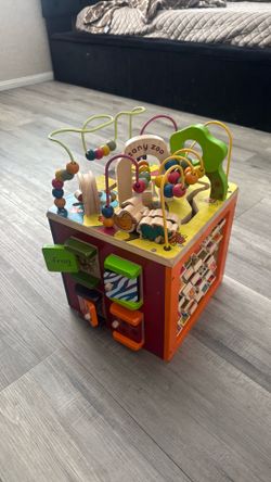 Wooden activity cube 20$