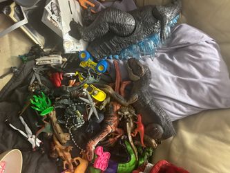 Large Mixed Toy Lot Dinosaurs and Figures and cars