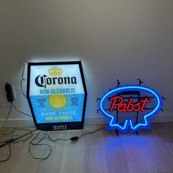 Neon Sings With Backpack 