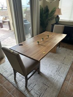 Solid Wood Table, Chairs, Stools
