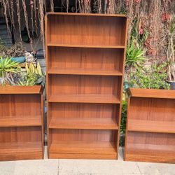 Vintage Bookcase Set 3 Bookcases Office Shelf Set Scandinavian Shelving 