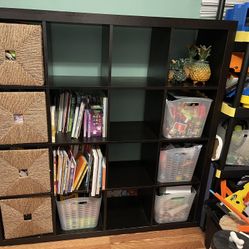 IKEA - Shelving Unit ONLY- Black/Brown (Baskets NOT Included) 
