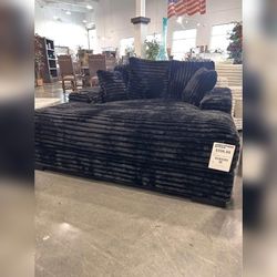 Extra Comfy large Chaise launge Cozy loveseat Black Jumbo corduroy