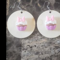 Wood Daisy Duck Inspired Earrings 