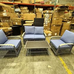 4-Piece Metal Patio Conversation Set 