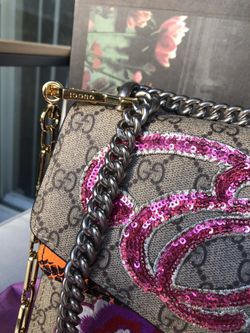 GUCCI Monogram GG Supreme Python Medium Embroidered Elton Dionysus