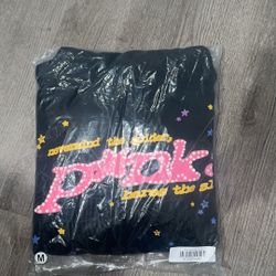 Sp5der hoodie black and pink