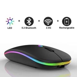 2.4GHz Wireless Optical Mouse USB Rechargeable RGB Cordless Mice For PC Laptop
