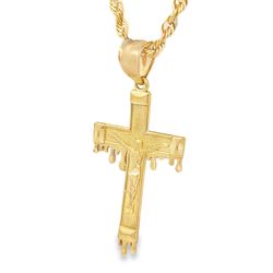 10k Yellow Gold Charm Necklace with Intricate Drawings 