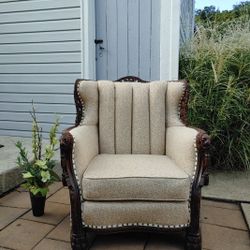 Victorian Walnut Wing Chair