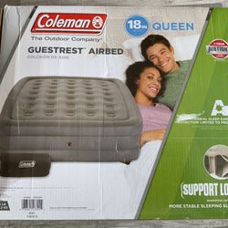 Coleman GuestRest 18" Plush Top Double High Air Mattress Air Bed Queen PUMP NOT INCLUDED 