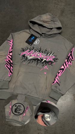 š„ Hellstar Hoodie ā Grey / Pink š„