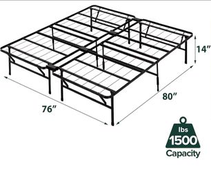 King size metal bed frame folding
