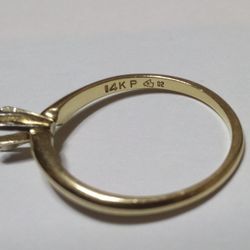 14k P Solid Yellow Gold Ring With Bent Prongs Size 6 Weighs 1.5 Grams