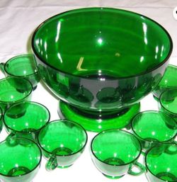 Anchor Hocking 12 Piece Punch Bowl and Glasses Set