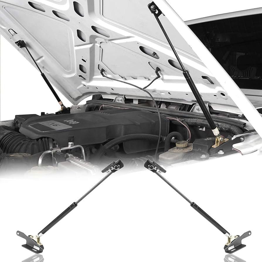 Hooke Road Wrangler JK - Hood Lift Damper Support Bracket Kit, Compatible with Jeep Wrangler JK and Unlimited 2011-2018 - Pair