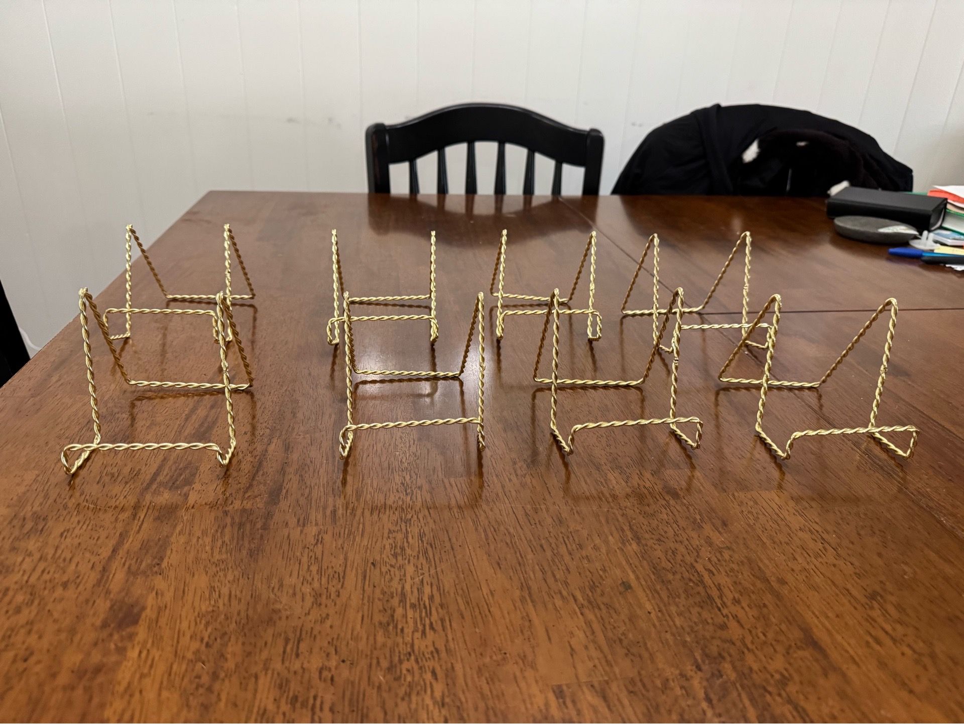 Frame/sign stands & 3 gold frames