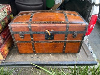 Antique Dome Top Steamer Trunk