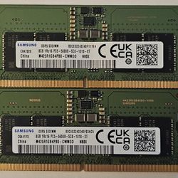 Samsung 16GB (2x8GB) DDR5 Laptop RAM – PC5-5600B SODIMM (M425R1GB4PB0-CWM0D)