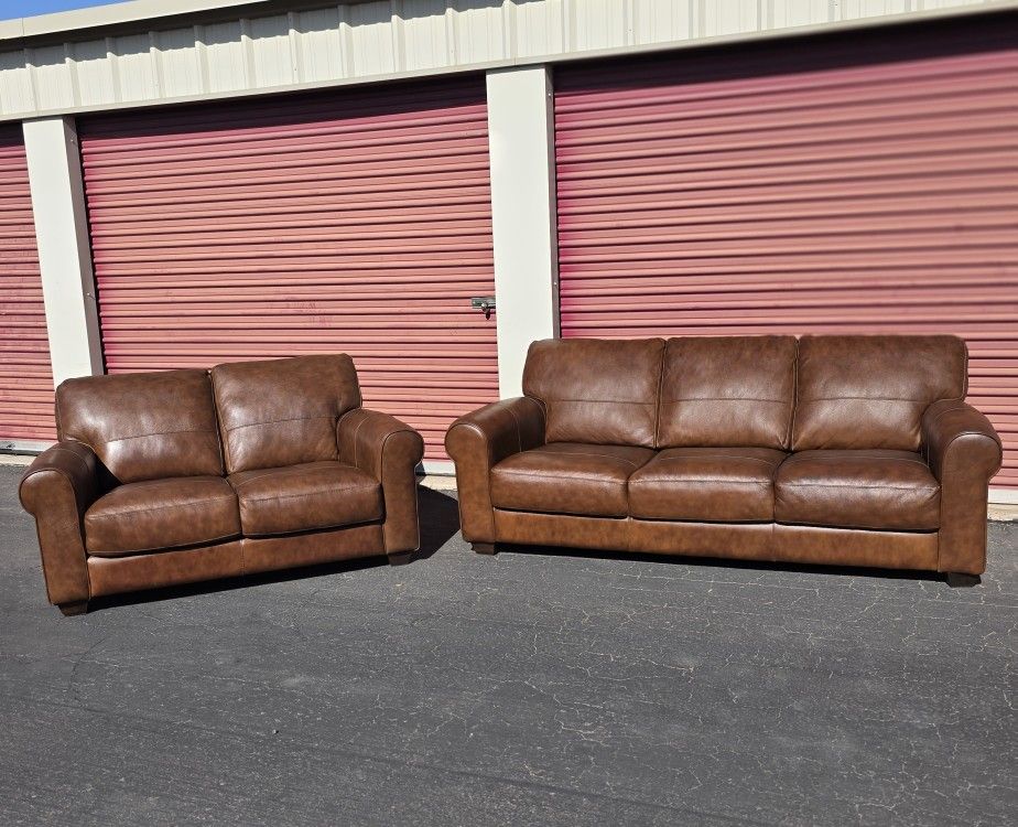 Italian Leather Sofa Set