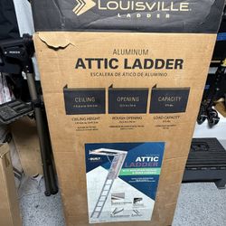 Louisville Aluminum Attic Ladder, 375 lbs. Load Capacity 