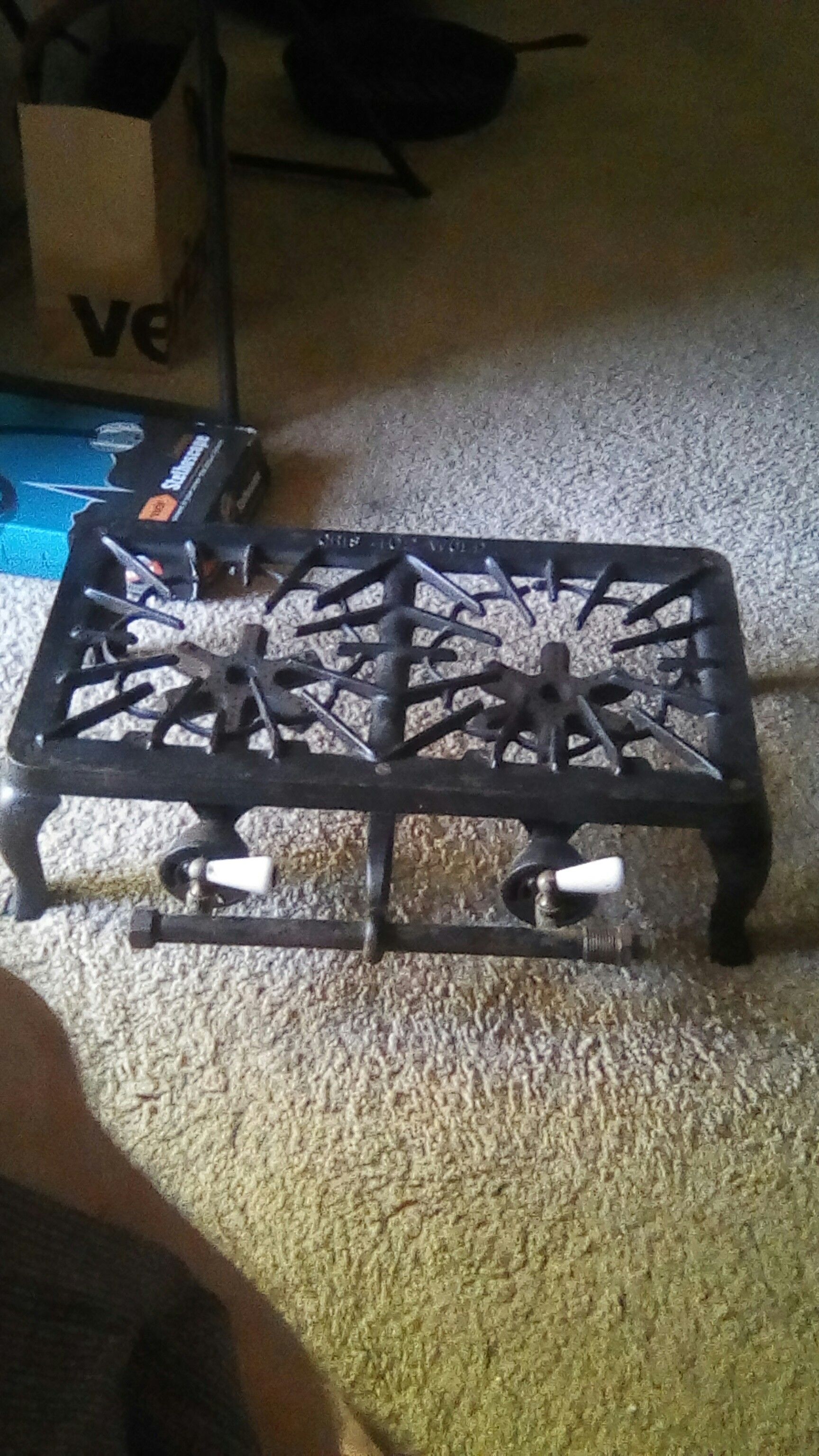 Vintage Griswold cast iron double burner stove