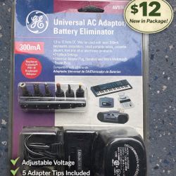 GE Universal AC Adapter / Battery Eliminator – Multi Voltage (New) 