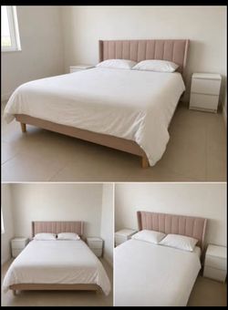 Queen Bed Frame + Mattress – Like New