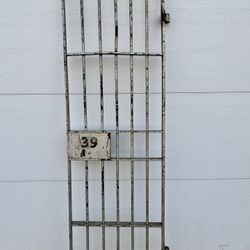 Vintage Heavy Iron Bar Prison Door. Old Jail Cell Door. Penitentiary Door. Be Creative. Man Cave Garden. No key. Open to offers