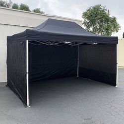 (Brand New) $190 Heavy Duty EZ Popup Canopy 10x15’ with (3 Sidewalls) Outdoor Gazebo, Carry Bag (2 Colors) 