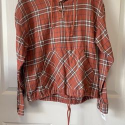 NWT UNIONBAY Women's Kassandra Plaid Pullover Hooded Shirt