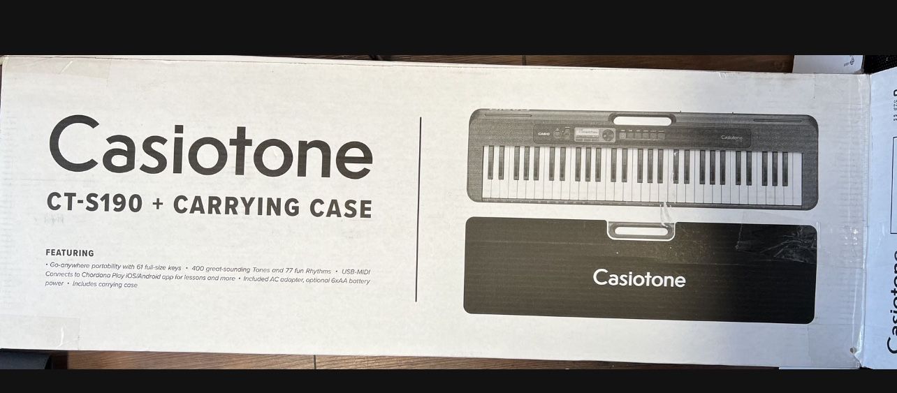 Casio Casiotone (CTS190) 61Key Portable Keyboard with USB and Carry