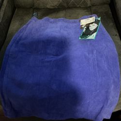 1980's Purple Suede Leather Skirt By Connie Sellecca NEW with TAGS New Old Stock