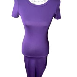 Women’s Purple Short Sleeve Maxi Dress 