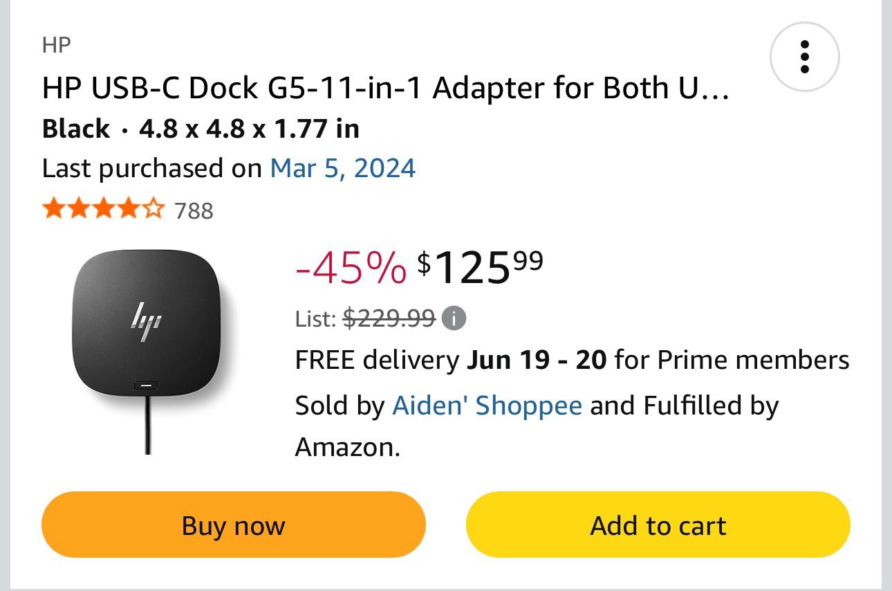 HP USB-C Dock G5-11-in-1 Adapter for Both USB-C and Thunderbolt-Enabled Laptops, PCs, & Notebooks