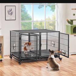 Dog Pet Cage Kennel Size 43 With Divider And Feeding Bowls New In Box 📦 