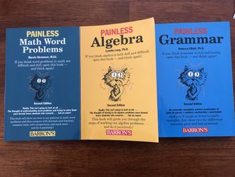 3 Pack Barron's Painless: Algebra, Grammar, Math Word Problems