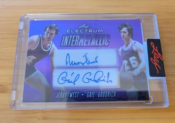 #/7 Dual Auto Jerry West Gail Goodrich 2024 Leaf Electrum Intermetallic Lakers💜