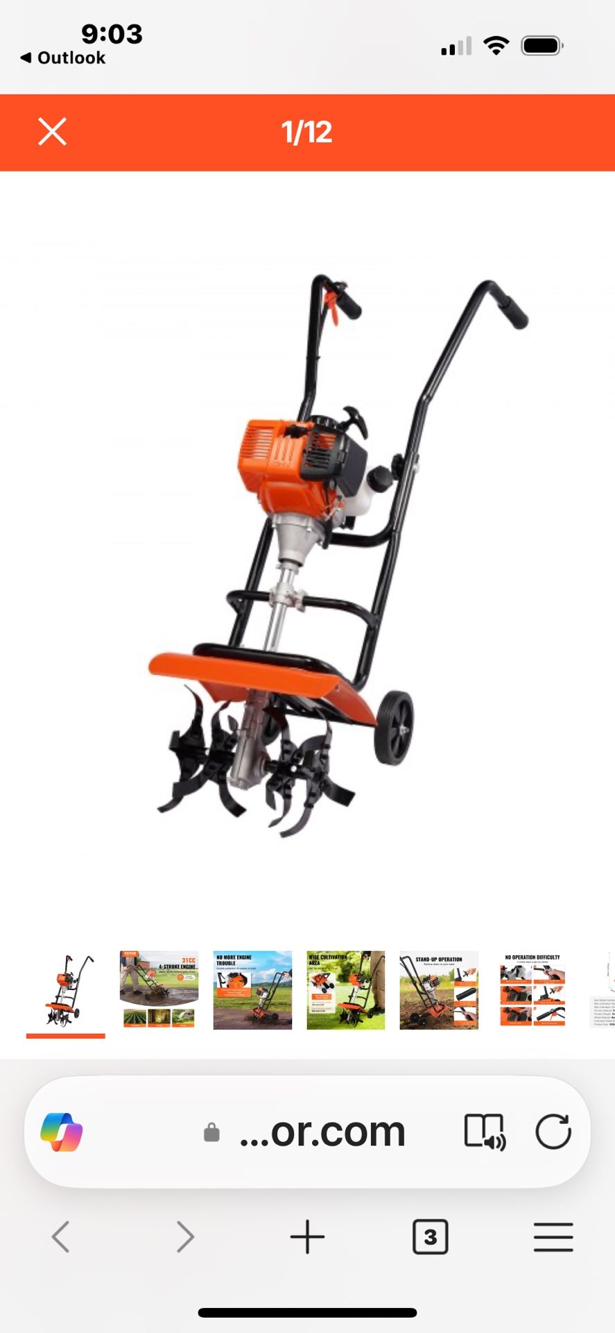 VEVOR Garden Tiller