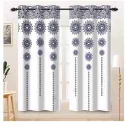 New Bohemian Damask Print Blackout Window Drapes 2 Panel Set, 42x84inch grommet, mandala fabric