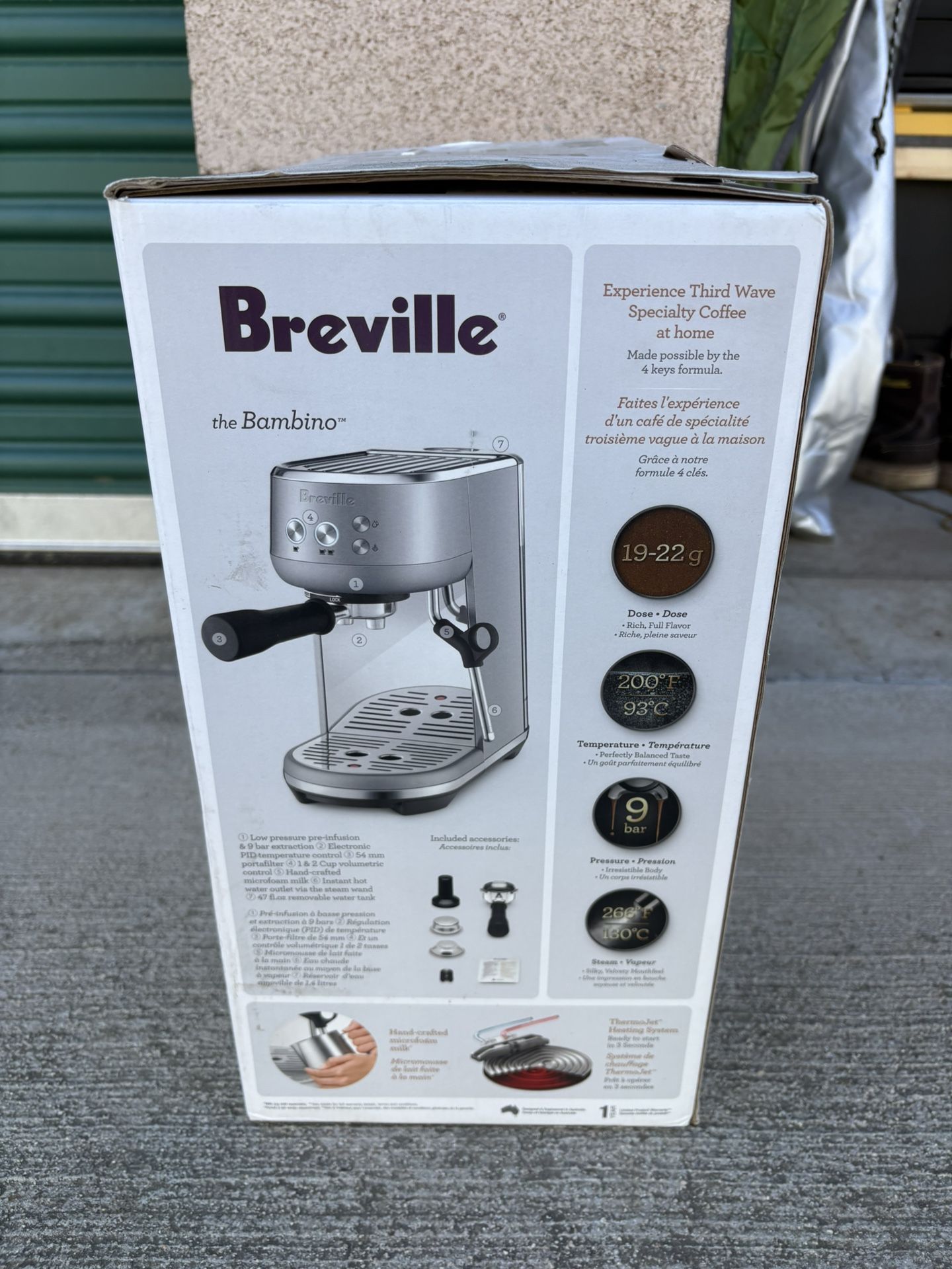 Breville Bambino Espresso Machine BES450BSS, Brushed Stainless Steel
