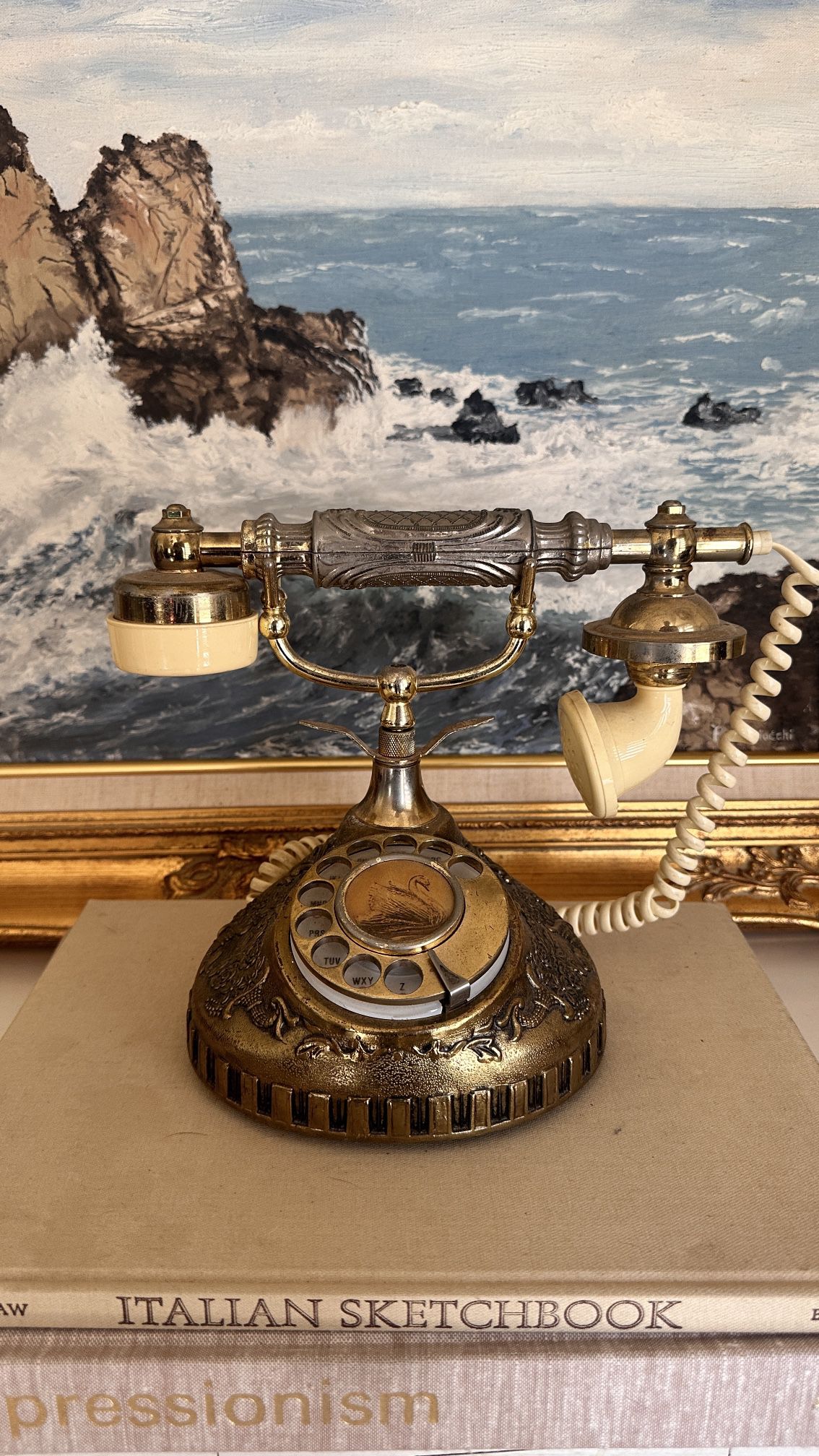 Vintage Rotary Phone with swan