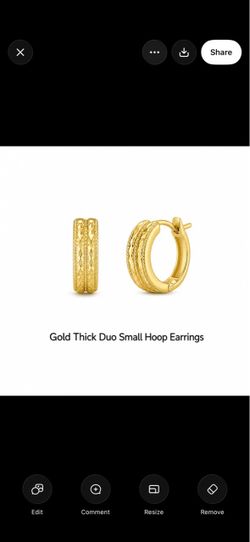 Gold Thick Duo Small Hoop Earrings