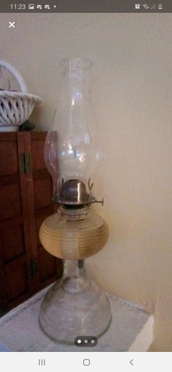 Vintage oil lamp and wicks