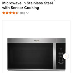 Whirlpool 30in 1.9 Cu.ft  Over The Range Microwave 
