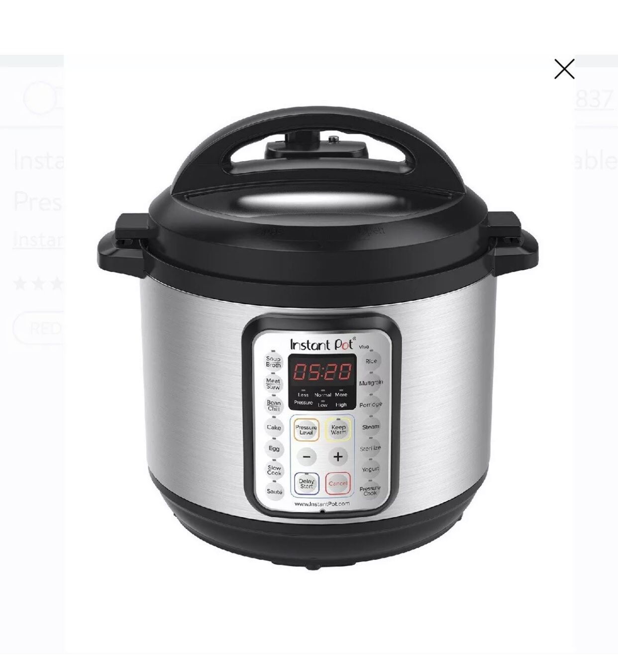 Instant Pot 8 QT Viva 9-in-1 Multi-Use Programmable Pressure Cooker ( Open Box)
