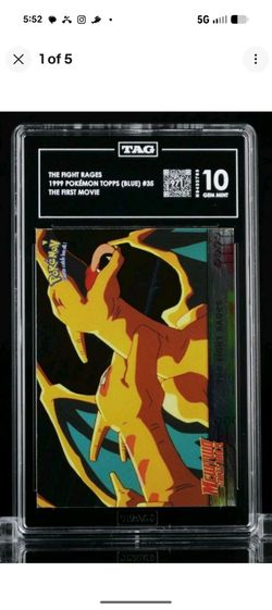 1999 Pokemon Charizard Gem Mint the fight rages x Topps