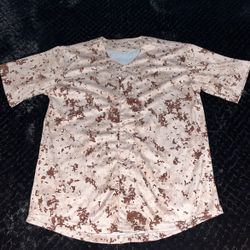 Desert Digital Camo Baseball Jersey – Button-Up – Size S 